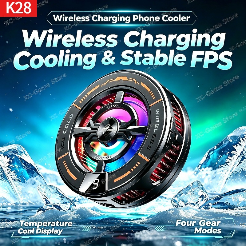 Gaming Accessories For Android - K28 magnetische halfgeleider-telefoonkoeler met draadloze snelle