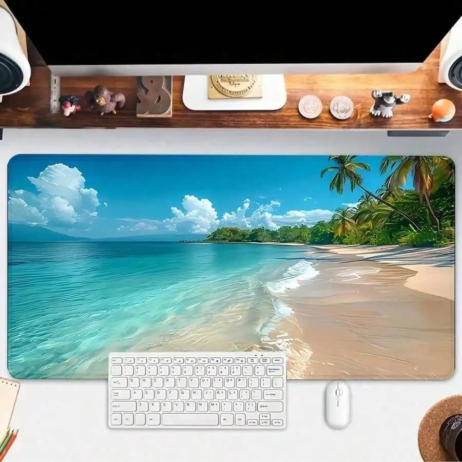 Gaming Accessories Gifts For Men - Blauwe Oceaan Muismat Zomerstrand Bureaumat Grote