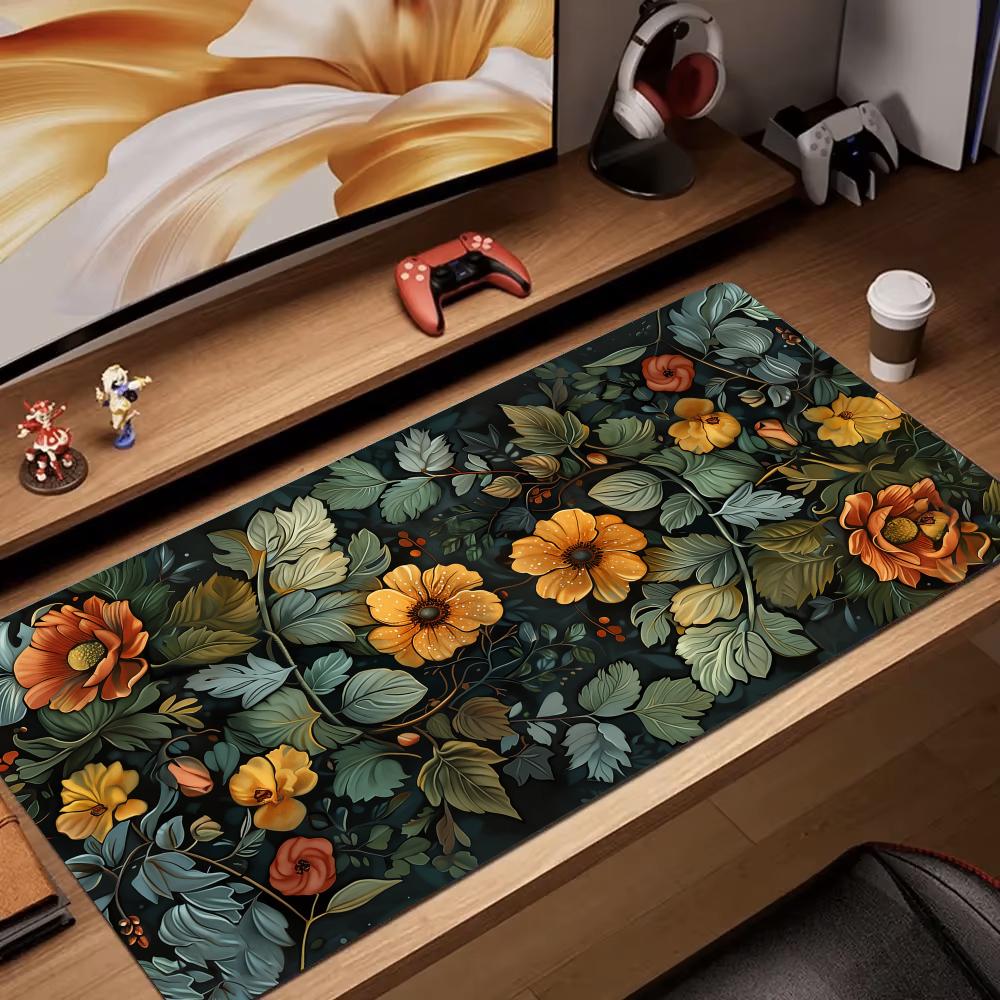 Gaming Accessories Retro - Retro bloemkunst rendering muismat bureaumat gaming