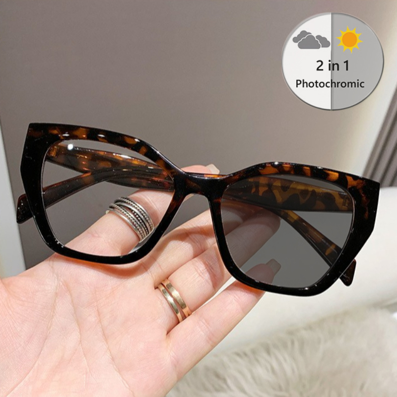 Gaming Glasses Tinted - Retro Cat-Eye Photochromische Bril Trendy Kleur-Blokkering