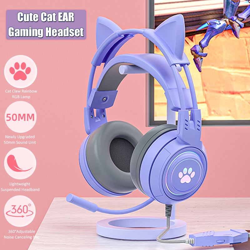 Gaming Accessories For Your Phone - Schattige Cat Ear Gaming Koptelefoon Met