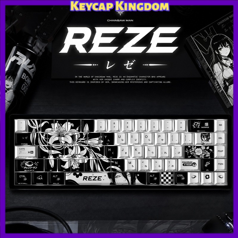 Gaming Accessories Gifts For Men - NIEUWE Reze 5.0 Anime Keycaps Chainsaw
